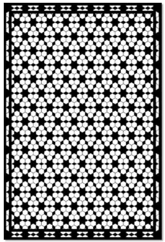 Beaumont Vinyl Floor Mat Hex White & Black