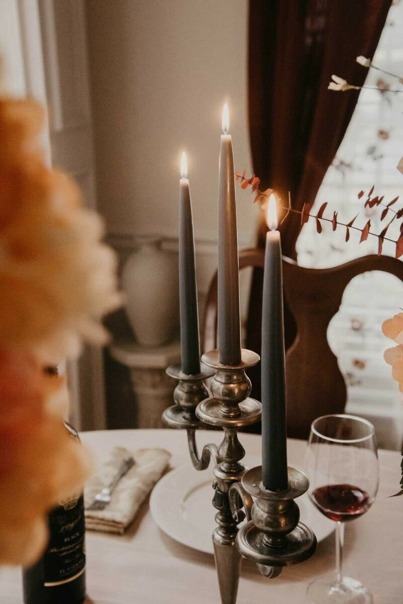 Taper Candle 9" x 7/8" Stone