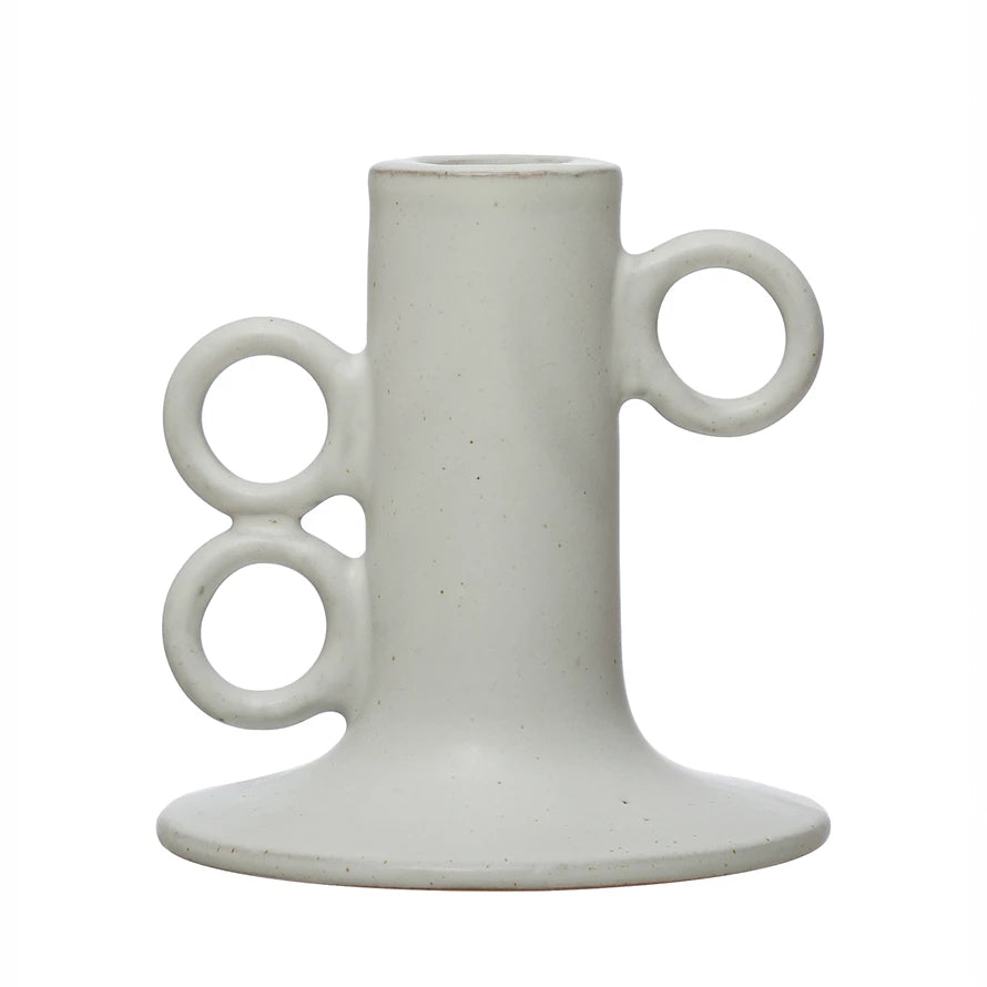 White Matte Taper Candle Holder