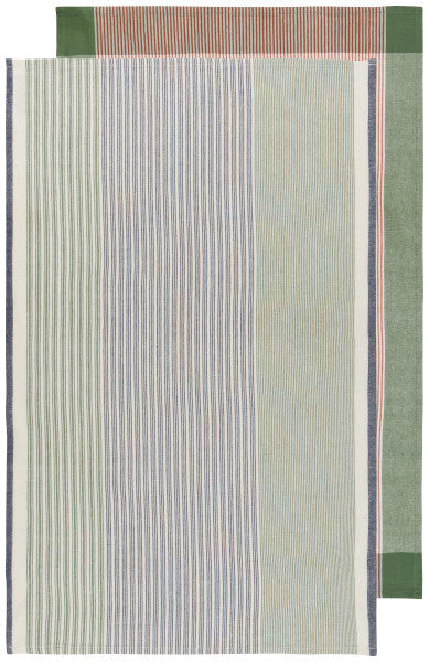 Array Stripe Jade Tea Towel Set Of 2