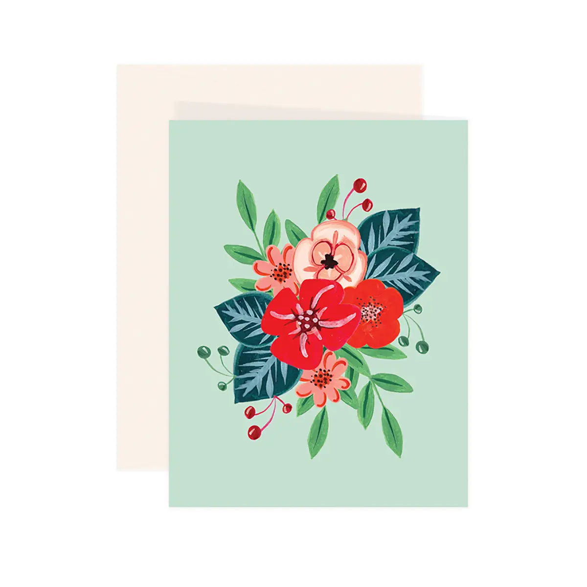 Red Flowers Card