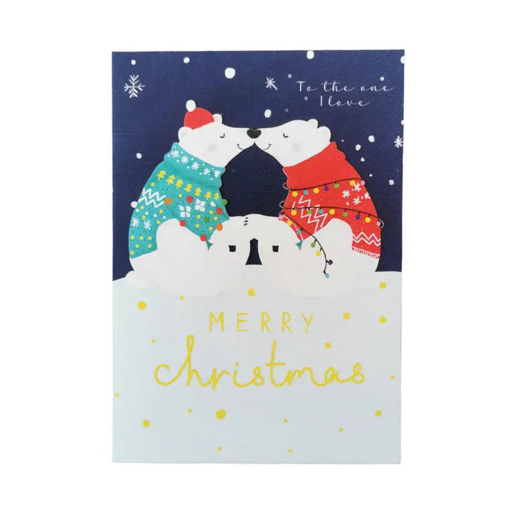 Christmas Bear Paper Cut Art Card