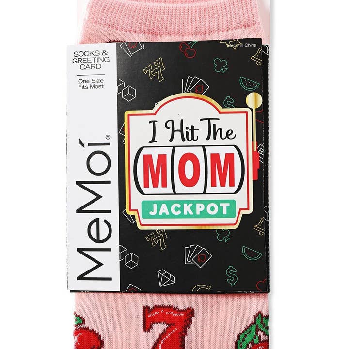 Greeting Card Socks Confetti Pink Lucky Mom
