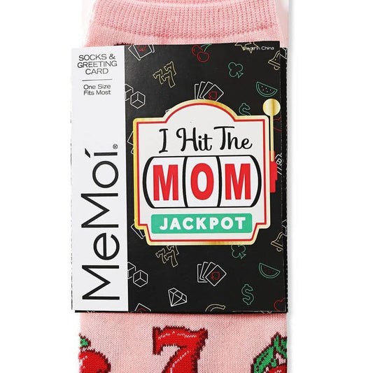 Greeting Card Socks Confetti Pink Lucky Mom