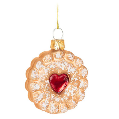 Iced Heart Cookie Glass Ornament