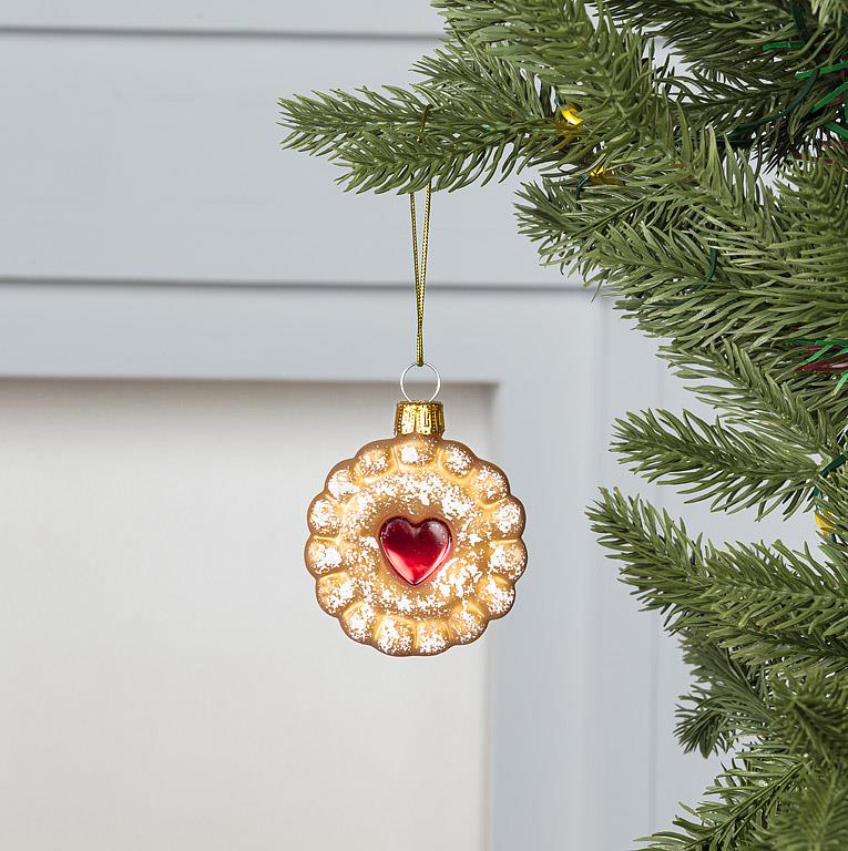 Iced Heart Cookie Glass Ornament