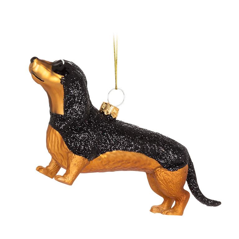 Glass Dachshund Christmas Ornament