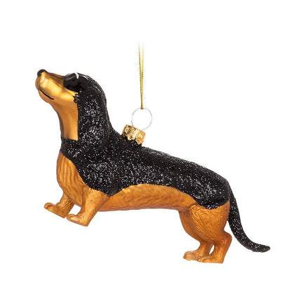 Glass Dachshund Christmas Ornament