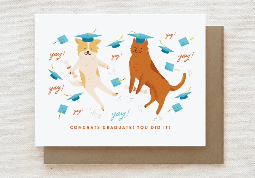 Yay! Excited Dogs Congratulations Card