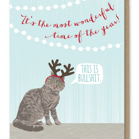 Cat Antlers and Wonderful Time Holiday Cards