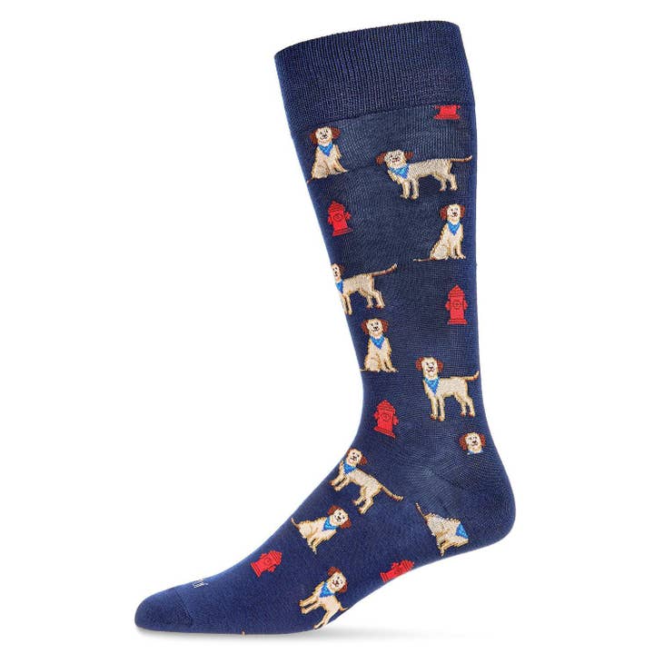 Men's Bamboo Crew Socks Navy Pups + Pumps