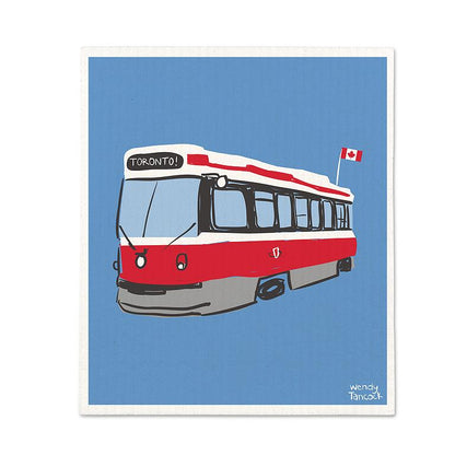 Toronto Streetcar Swedish Dishcloth