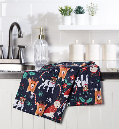 Festive Dogs Recycled Kitchen Towel