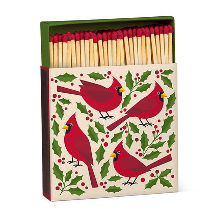 Cardinals & Holly Decorative Matches