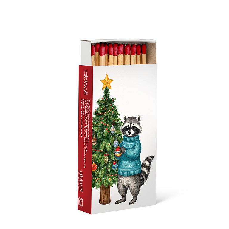 Christmas Raccoons Decorative Matches
