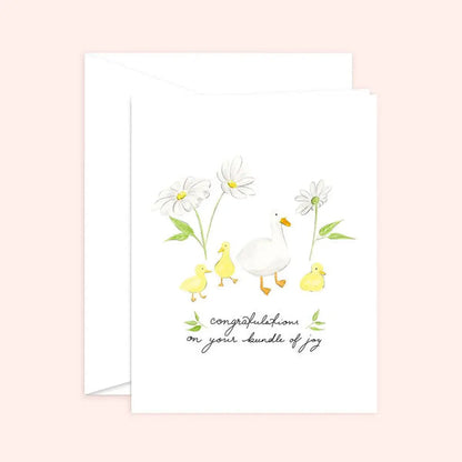 Ducklings Congratulations on your Bundle of joy Baby Card