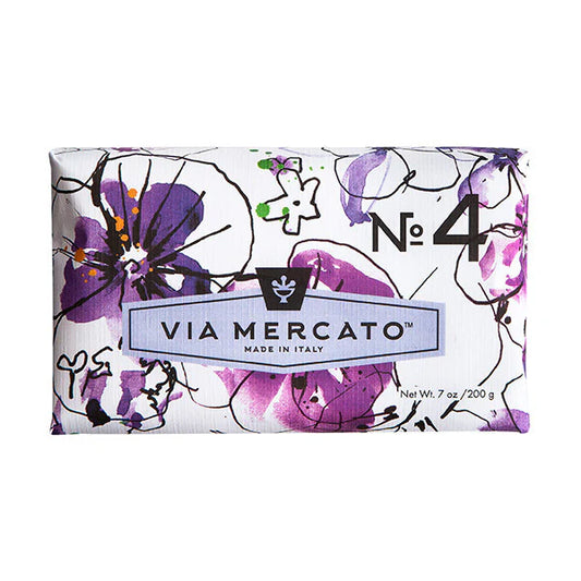 Via Mercato No.4 Soap - Violets Magnolia + Amber
