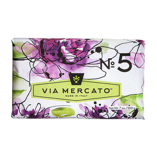Via Mercato No.5 Soap - Waterlily + Sandalwood