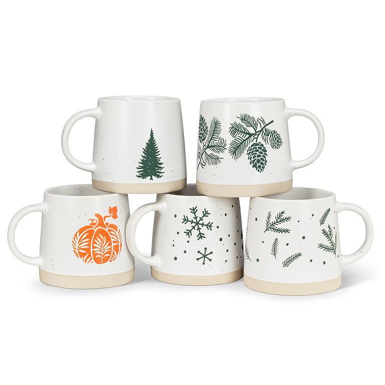 Wide Base Pine Branch Mug
