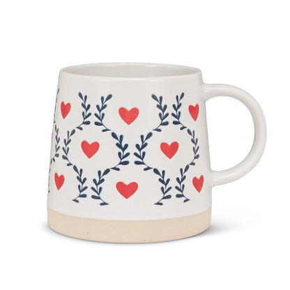 Wide Base Mug With Scandi Heats + Leaves