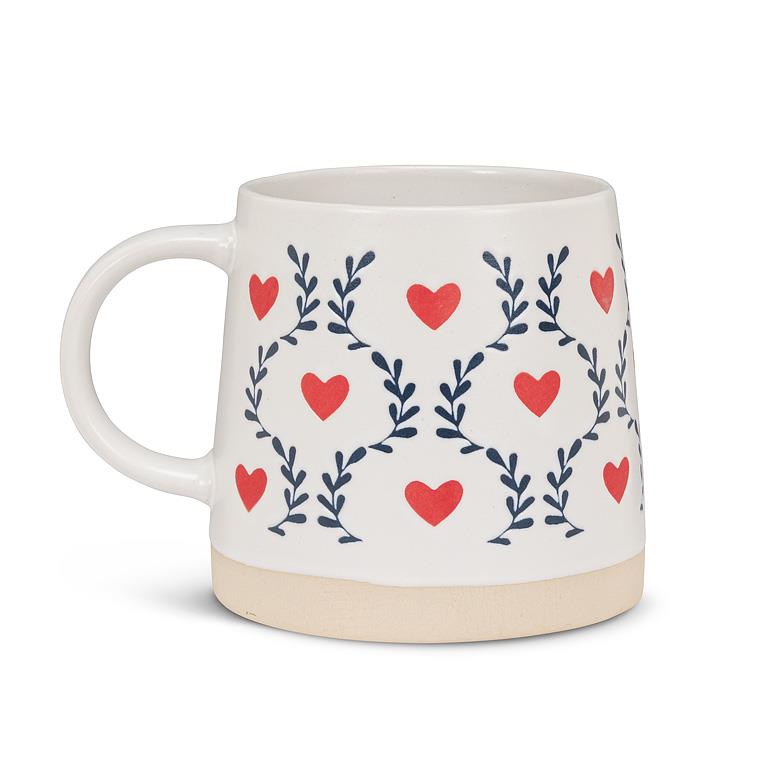 Wide Base Mug With Scandi Heats + Leaves