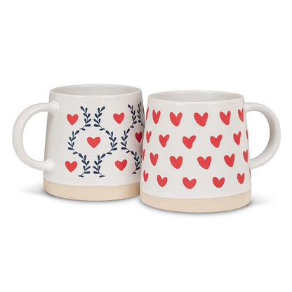Wide Base Mug With Scandi Heats + Leaves