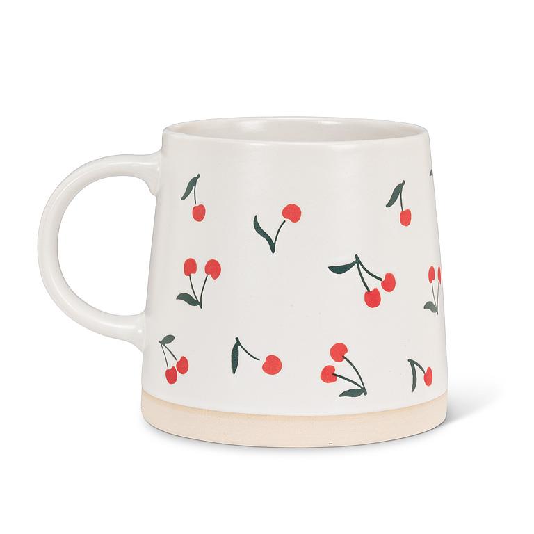 Wide Base Mug With Cherries
