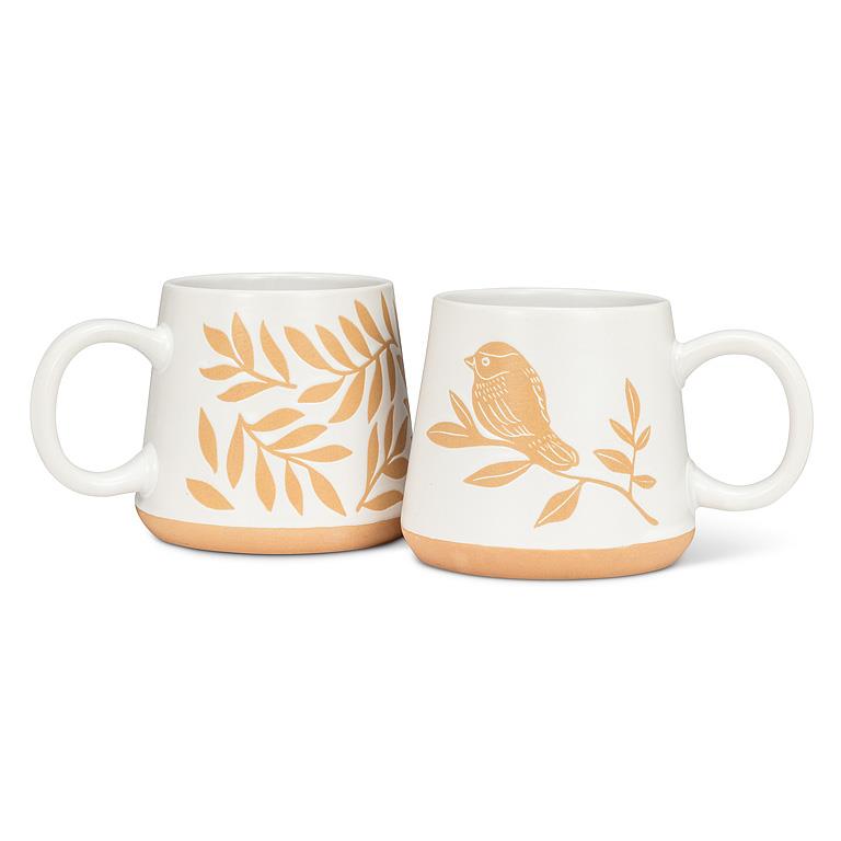 Oversized Mug with Birds on Branch