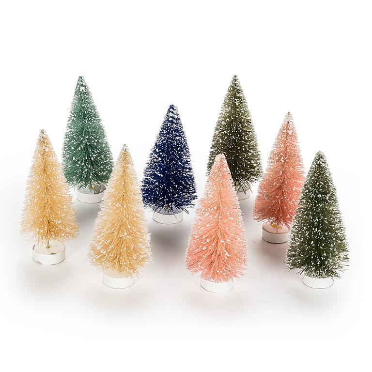 Pastel Bottle Brush Christmas Trees