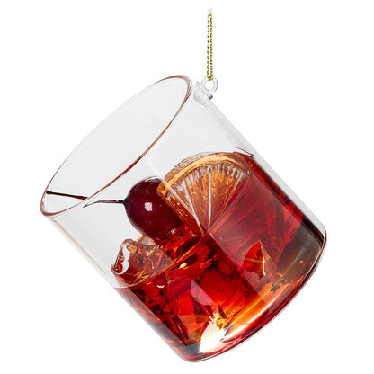 Old Fashioned Cocktail Ornament with Ice