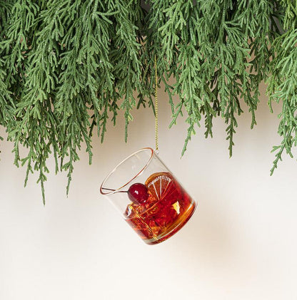 Old Fashioned Cocktail Ornament with Ice