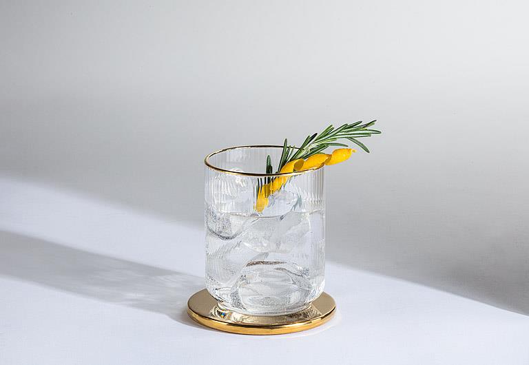 Tight Vertical Optic Tumbler with Gold Rim