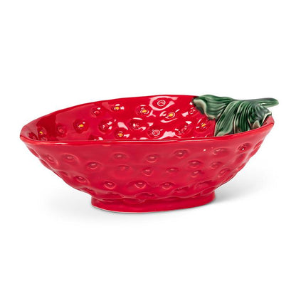 Strawberry + Leaf Low Bowl