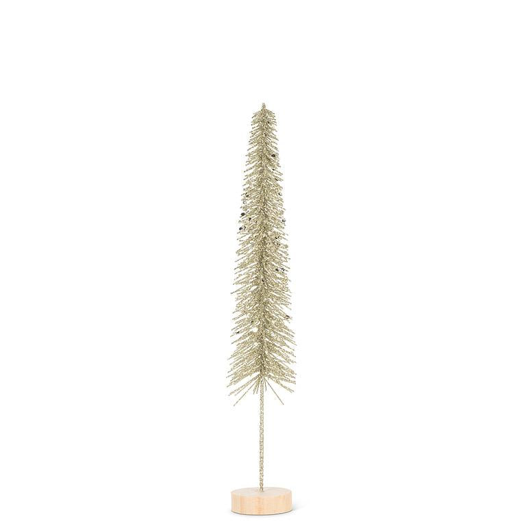 Skinny Glitter Brush Christmas Tree – Platinum Small