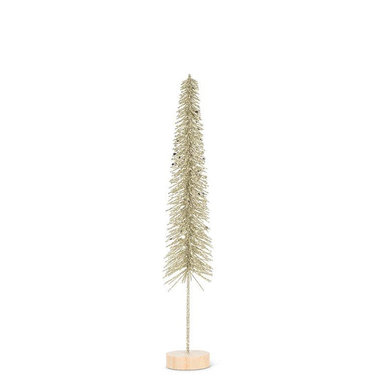 Skinny Glitter Brush Christmas Tree – Platinum Small