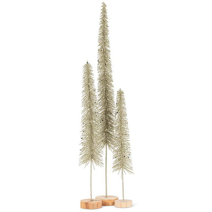 Skinny Glitter Brush Christmas Tree – Platinum Small