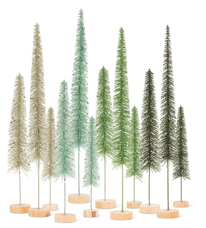 Skinny Glitter Brush Christmas Tree – Platinum Small