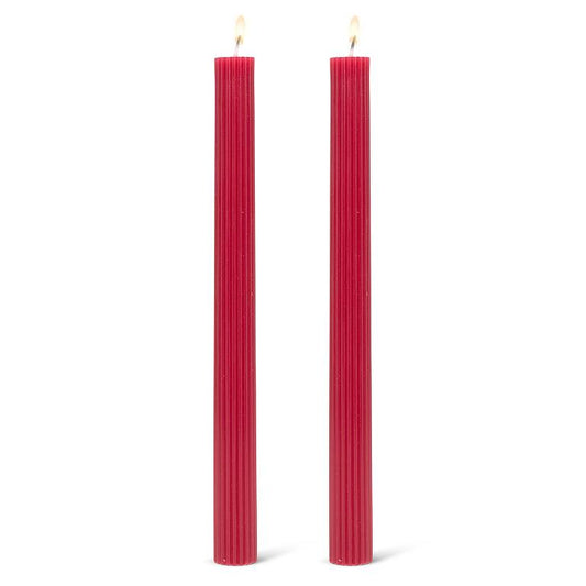 Ridged Taper Candle | Red