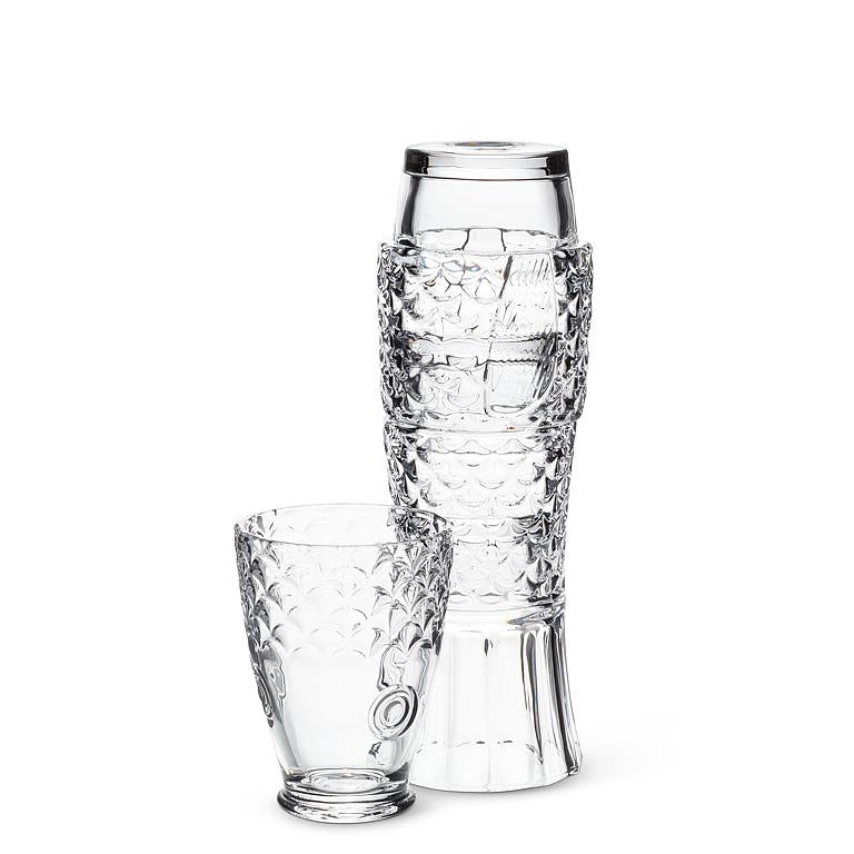 Clear Stacking Fish Glasses, Set of 4