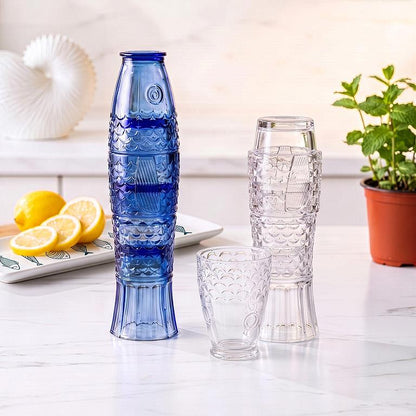 Clear Stacking Fish Glasses, Set of 4
