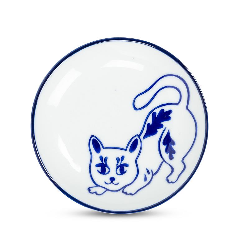 Small Plate With Playful Cats