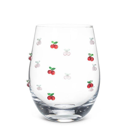 Stemless Wine Glass With Fruits