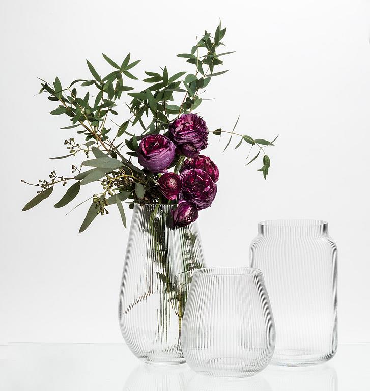 Large Narrow Optic Wide Bottom Vase