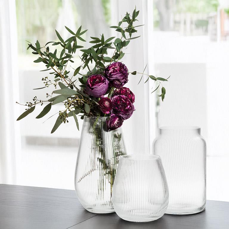 Large Narrow Optic Wide Bottom Vase