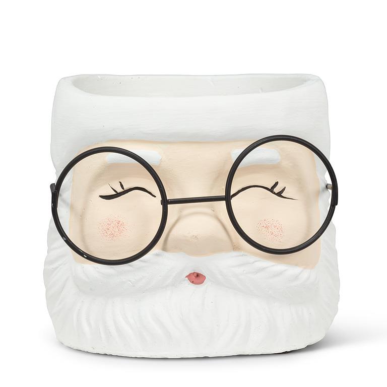Santa Face Planter with Glasses | Large