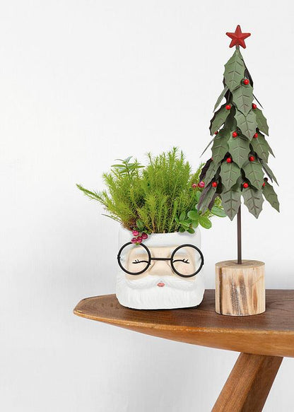 Santa Face Planter with Glasses | Large