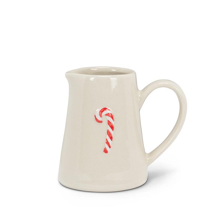 Candy Cane Stoneware Mini Jug