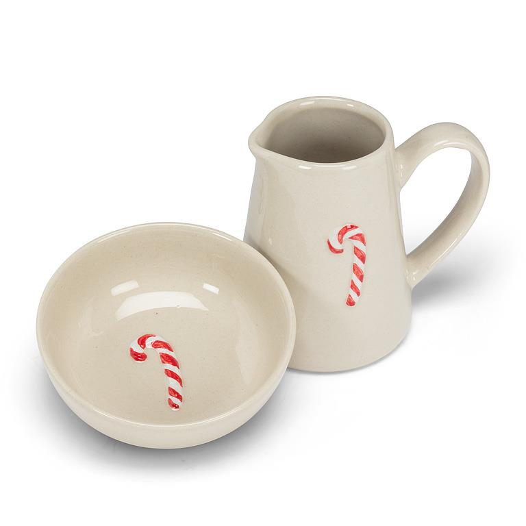 Candy Cane Stoneware Mini Jug
