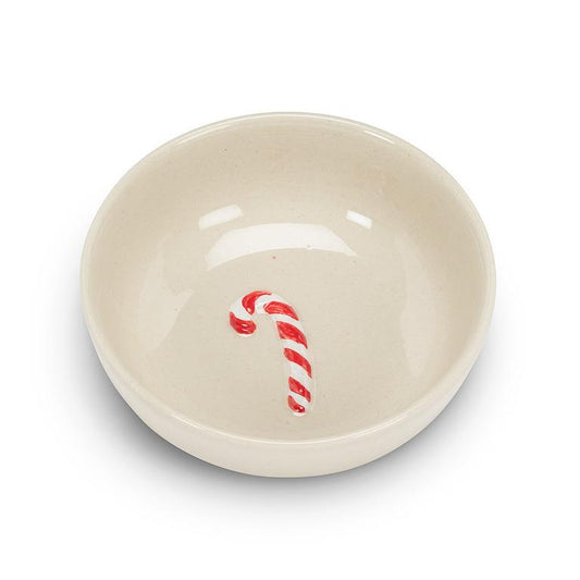 Candy Cane Stoneware Mini Bowl