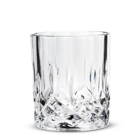 Cross Cut Spinning Tumbler Glass